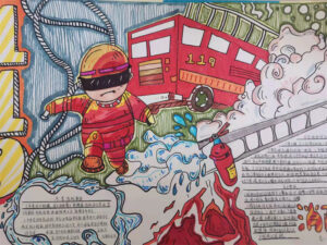 枣庄十八中“消防安全伴我行”主题手抄报、征文评选活动-爱山亭网