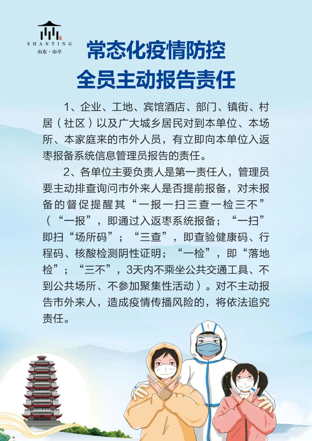 图片[2]-海报 | 常态化疫情防控，全员主动报告责任-爱山亭网
