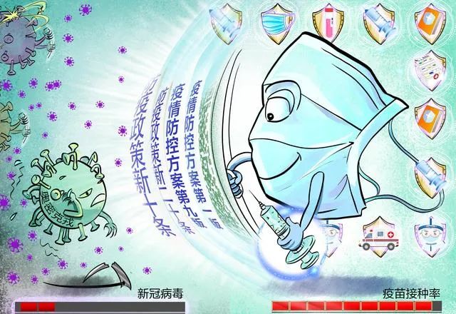 图片[4]-时政漫画｜三年抗疫：我们变强了，病毒变弱了-爱山亭网