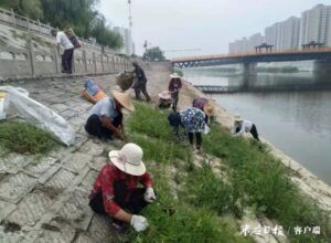 清理河道垃圾 美化生态环境-爱山亭网